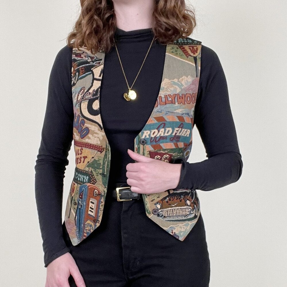 Vintage Multicolor Graphic Vest